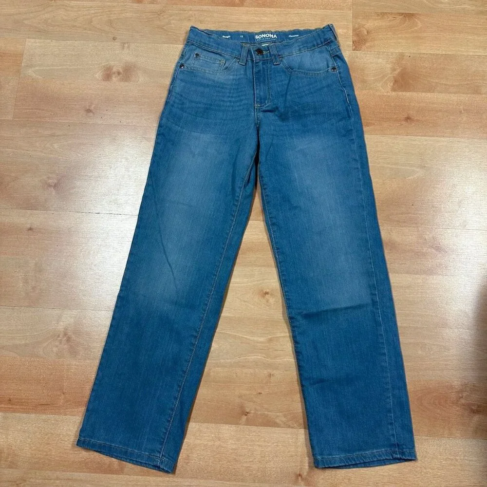 Sonoma Boys Medium Wash Straight Leg Flexwear Jeans Size 12